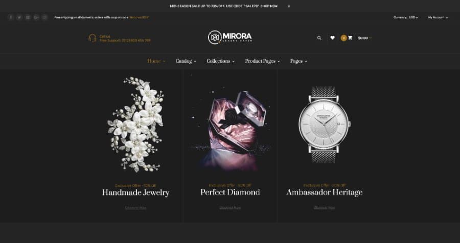 Mirora - Watch & Jewelry Store Shopify Theme