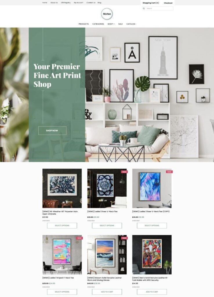 Molten Print Shop Website Template – Shift4Shop