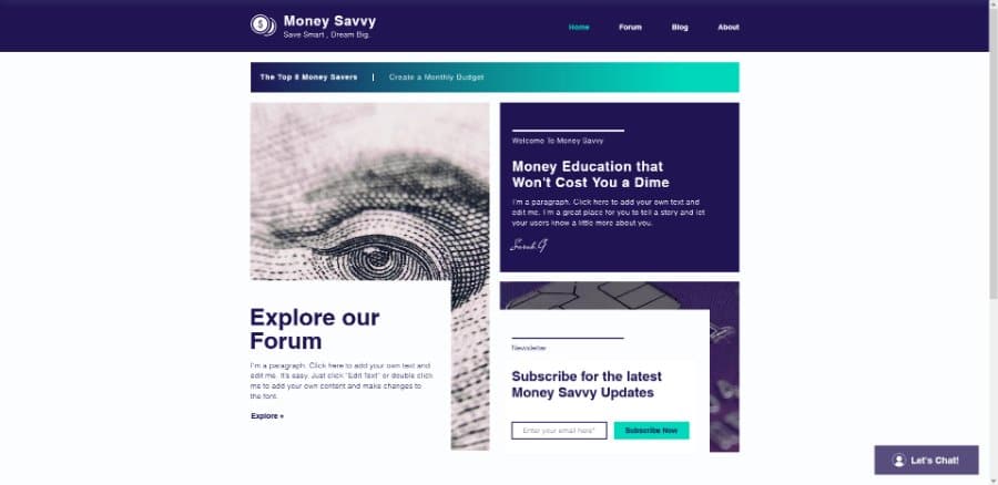 Money Savvy Wix Template