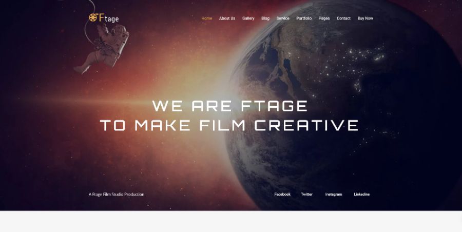 Movie Production & Film Studio WordPress Theme - Ftage