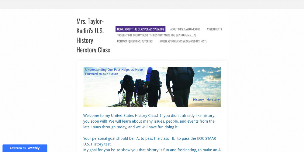 Mrs. Taylor-Kadiri's U.S. History Herstory Class