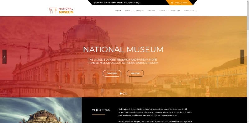 Museum - Responsive WordPress Theme