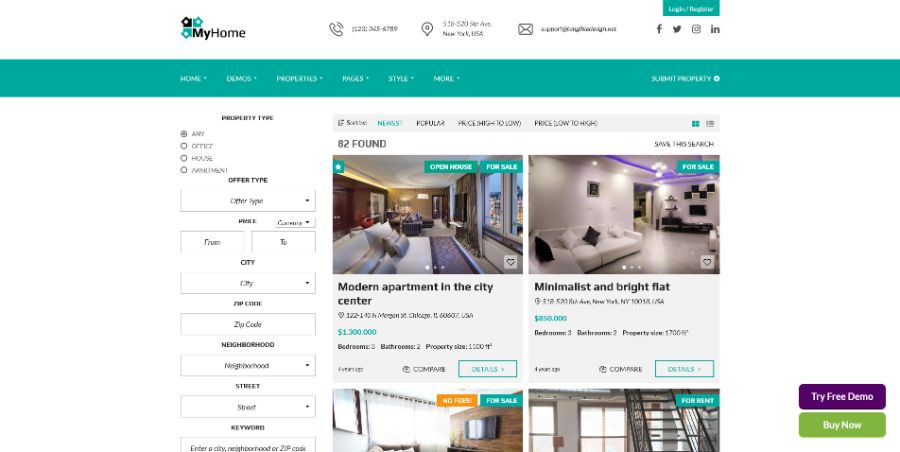 MyHome Real Estate WordPress