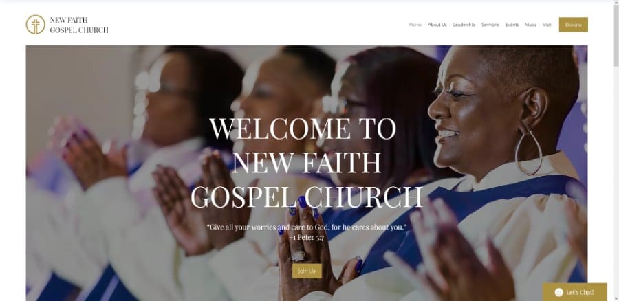 New Faith Church Wix Template