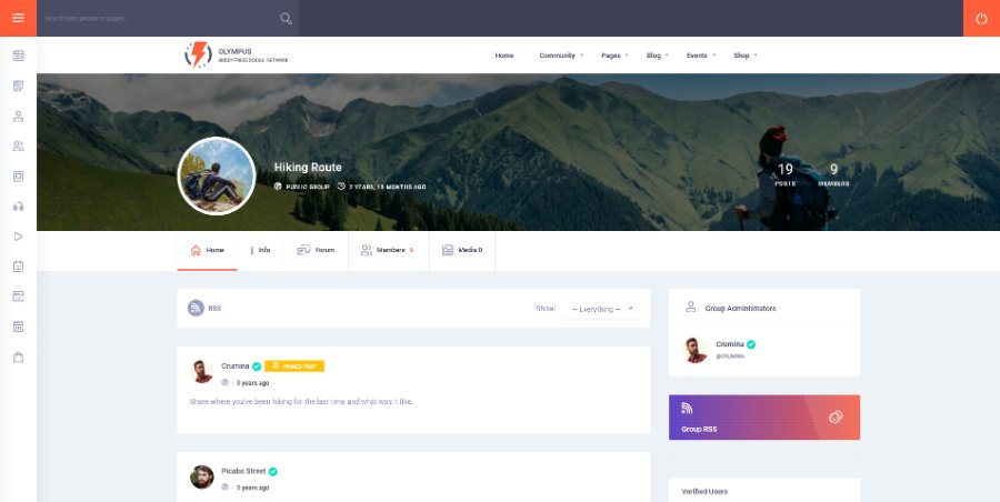 Olympus - Social Networking WordPress Theme