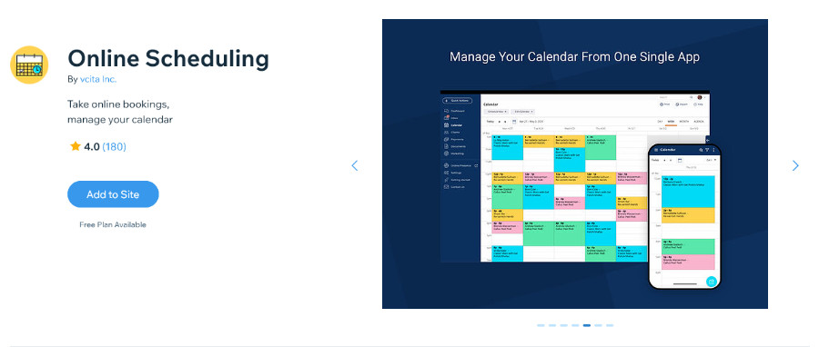 Online Scheduling Wix App