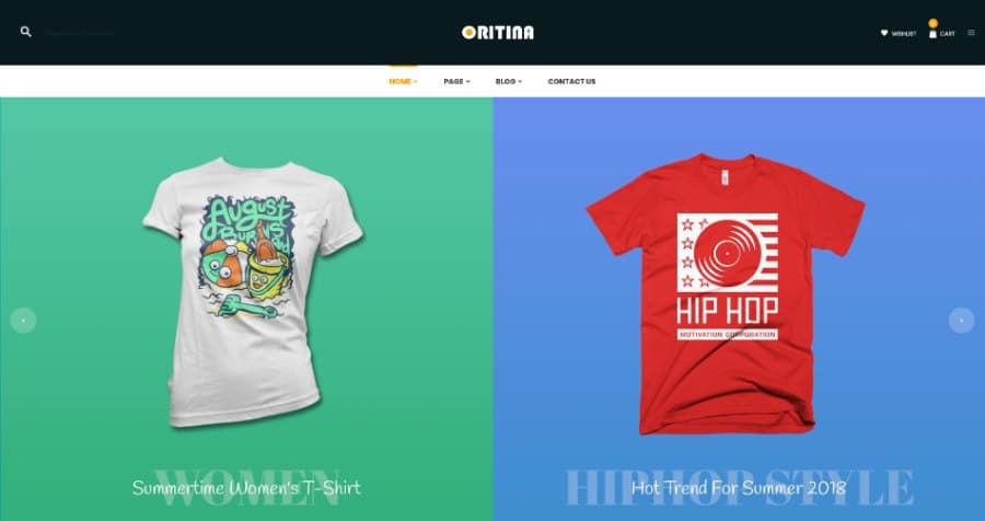 Oritina - Fashion, T Shirt & Accessories Shopify Theme