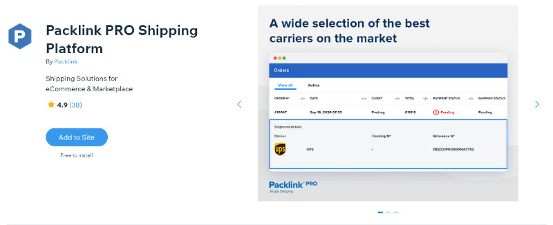 Packlink PRO Shipping Platform Wix App