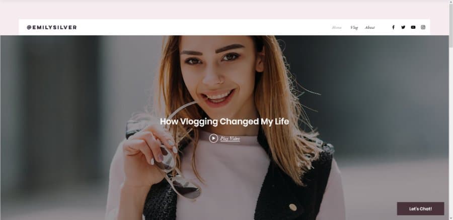 Personal Vlog Wix Template