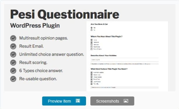 Pesi Questionnaire - Multiresult Survey and Quiz WordPress Plugin
