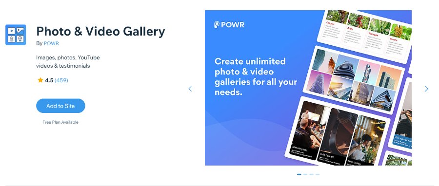 Photo & Video Gallery Wix App