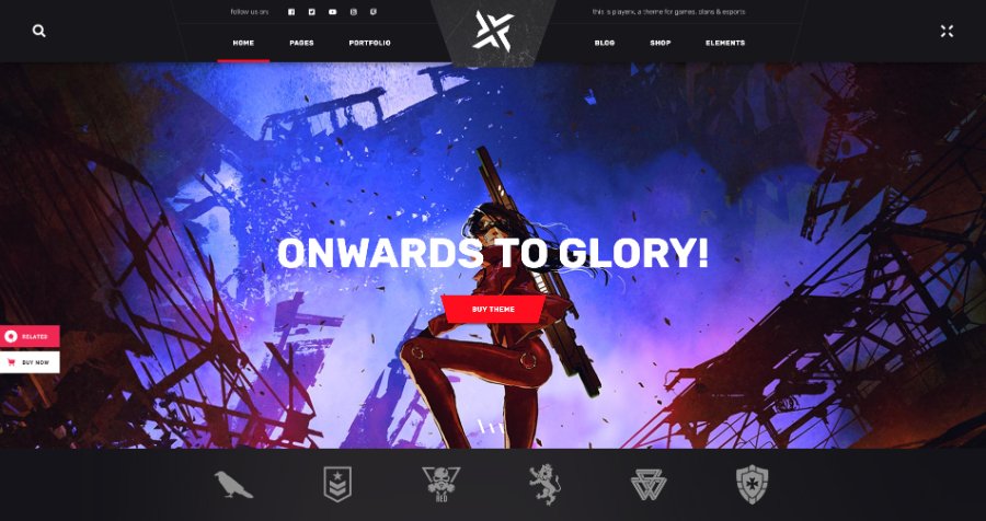 PlayerX - A High-powered Theme for Gaming and eSports