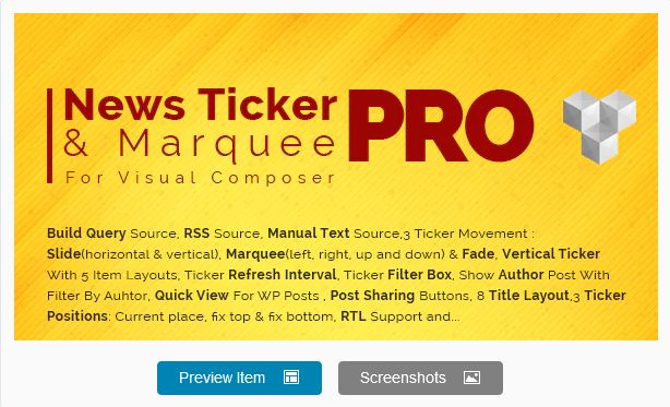 Pro News Ticker & Marquee for WPBakery Page Bilder