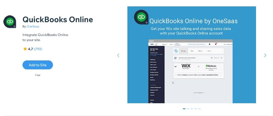QuickBooks Online Wix App
