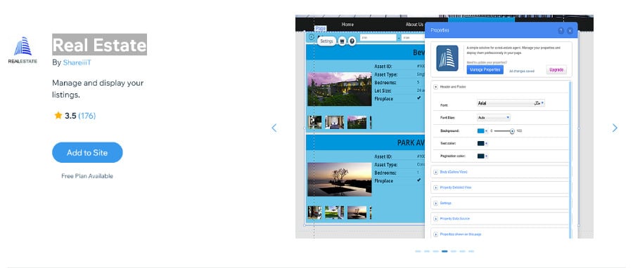 Real Estate Listing Wix App
