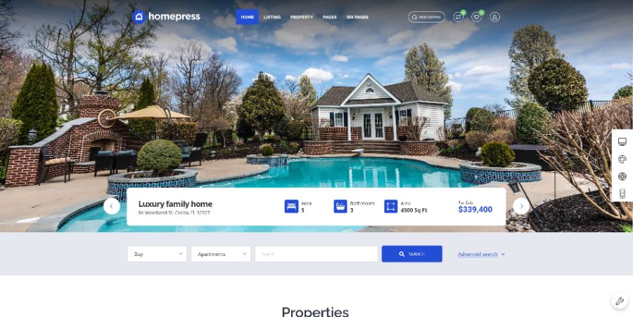 Real Estate WP Theme - HomePress