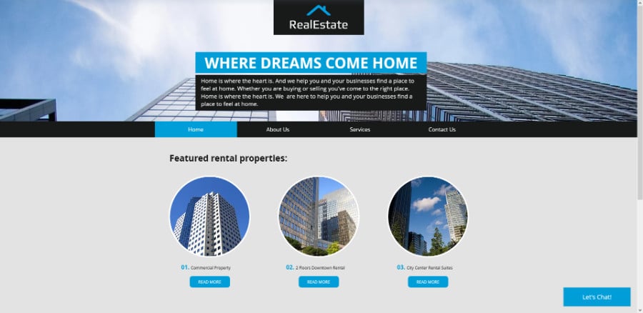 Rental Real Estate Wix Template