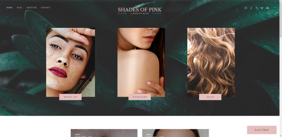 Shades of Pink Beauty Blog Wix Template