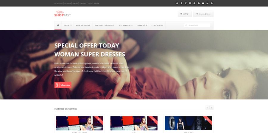 Shopfast - Responsive Zencart Template