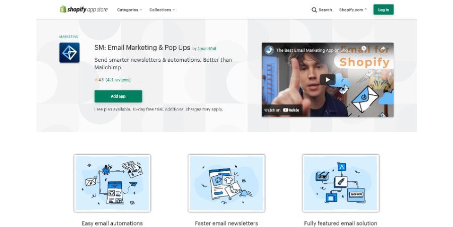 SmartMail: Email Marketing & Pop Ups Shopify App