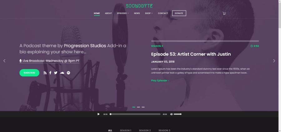 Soundbyte - Podcast/Audio WordPress Theme