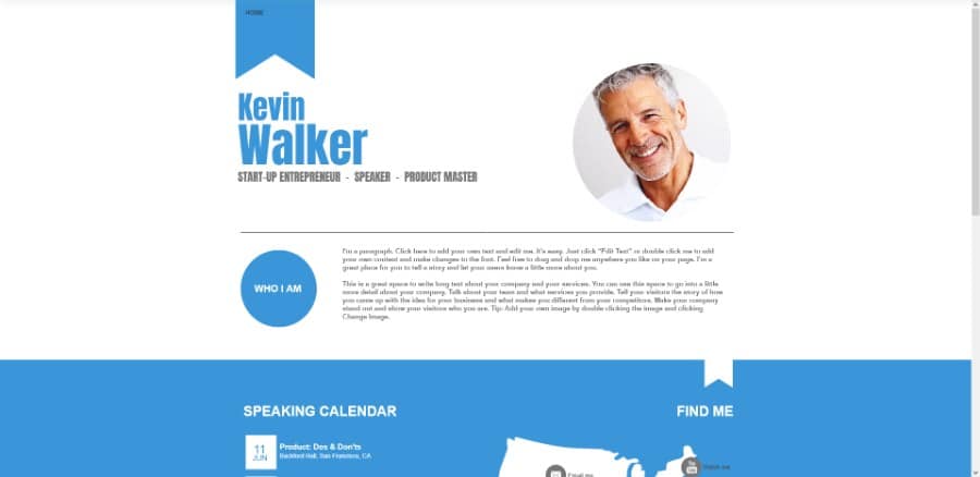 Speaker Resume Wix Template