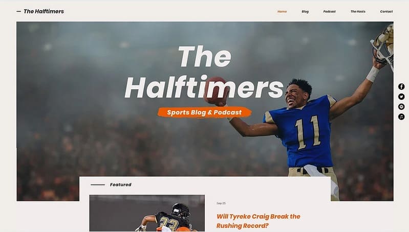 Sports Blog & Podcast Wix Template