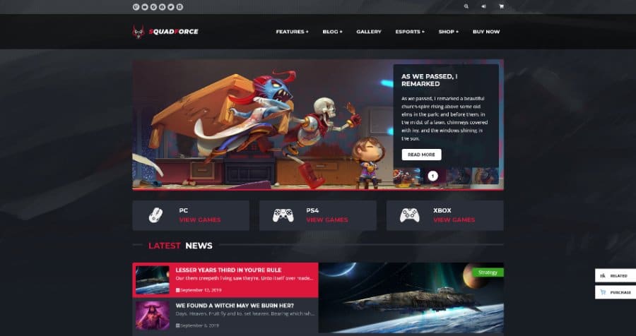 SquadForce - eSports Gaming WordPress Theme