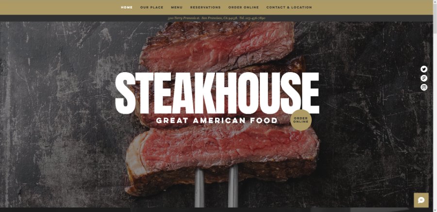 Steakhouse Wix Restaurant Template