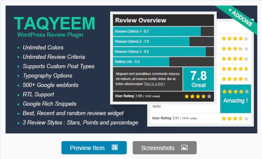 Taqyeem - WordPress Review Plugin