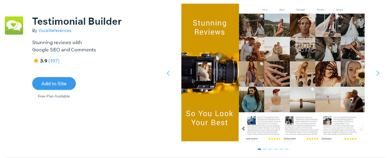 Testimonial Builder Wix App