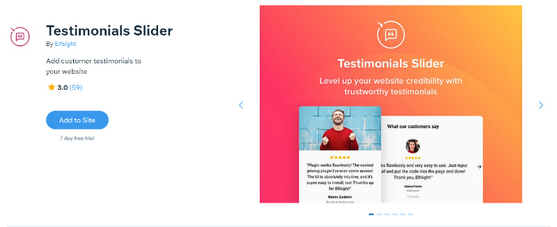 Testimonials Slider Wix App