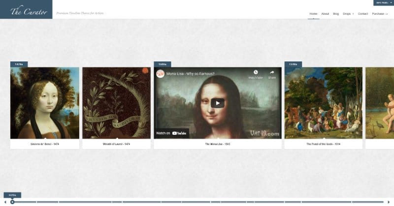 The Curator: Premier WP Timeline Theme for Artists