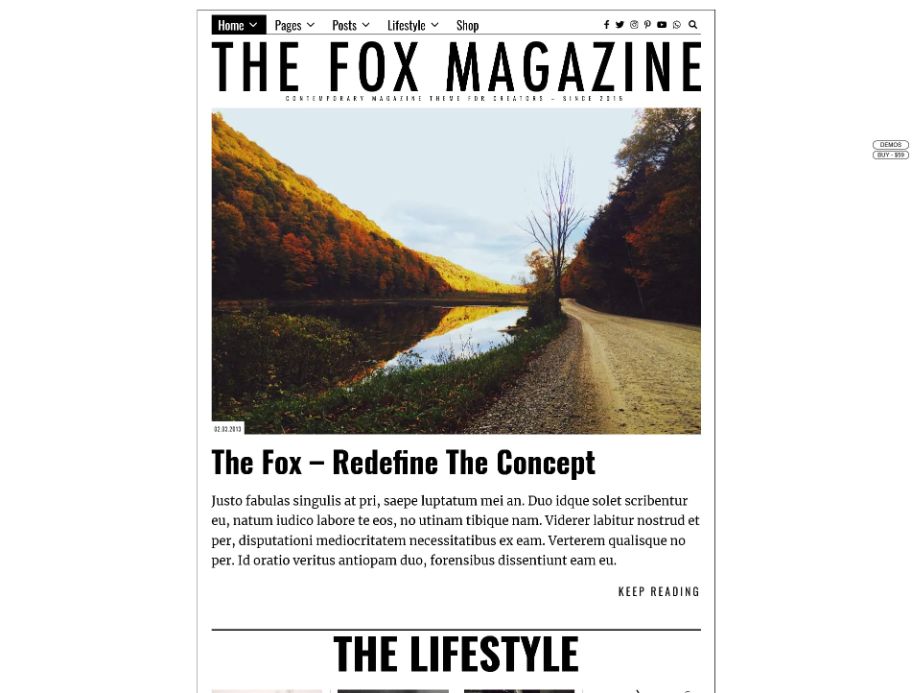 The Fox - Minimal WordPress Blog Magazine Theme