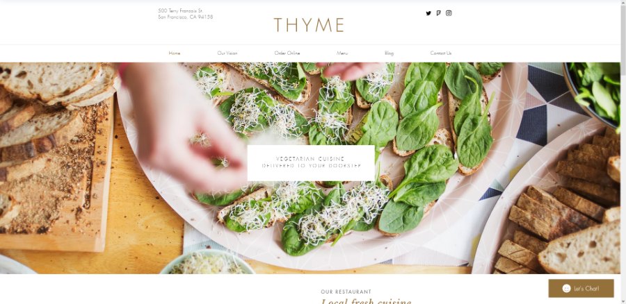 Thyme Wix Restaurant Template