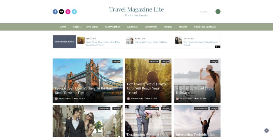 Travel Magazine Lite WordPress Theme