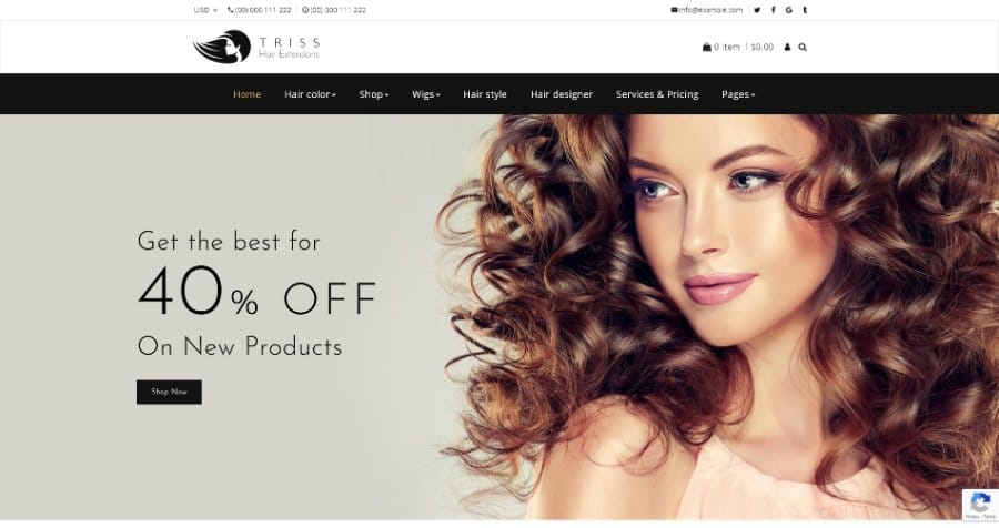 Triss - Hair Extension, Beauty Salon Shopify Theme