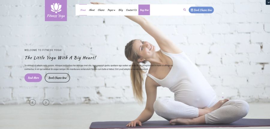VW Yoga Fitness WordPress Theme