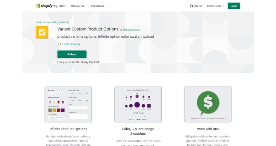 Variant Custom Product Options – Shopify App