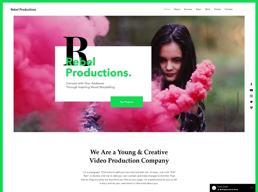Video Production Company WIX Template