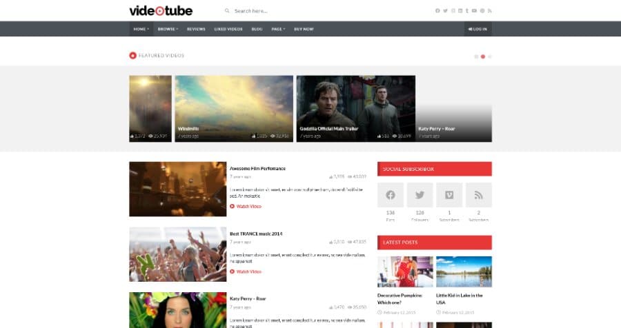 VideoTube - A Responsive Video WordPress Theme