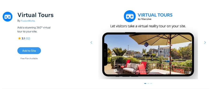 Virtual Tours Wix App