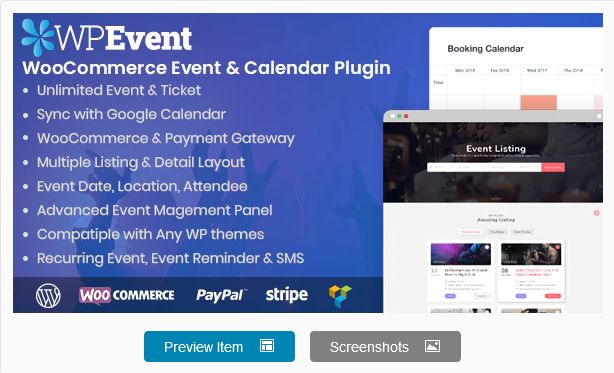 WPEvent – WooCommerce Event Ticket & Calendar