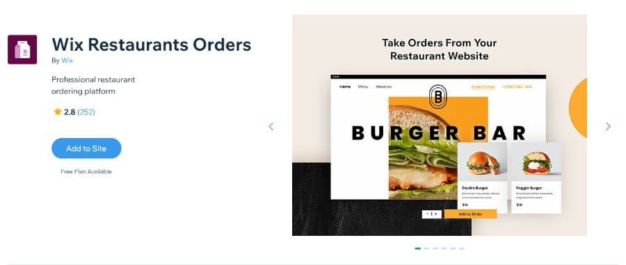 Wix Restaurants Orders