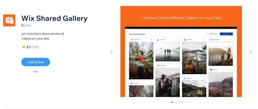 Wix Shared Gallery App