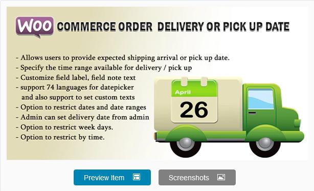 WooCommerce Order Delivery Or Pick Up Date