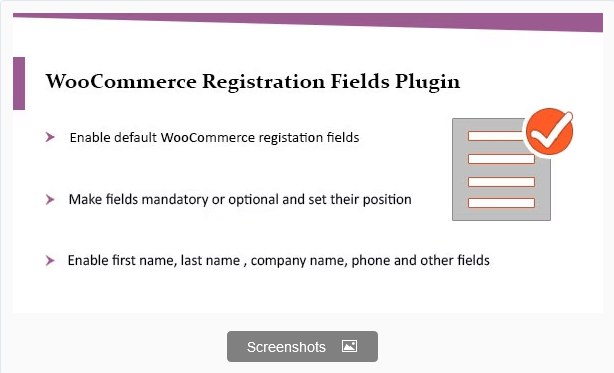 WooCommerce Registration Plugin, Enable Default WooCommerce Fields