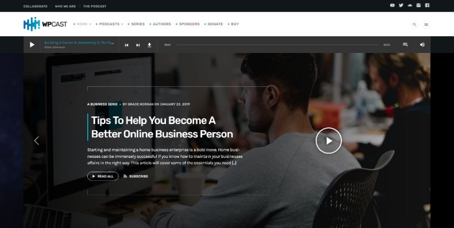 Wpcast - Audio Podcast WordPress Theme