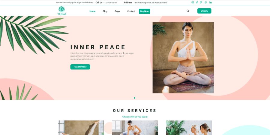 Yoga Studio WordPress Theme