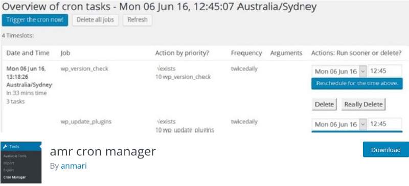 amr cron manager WordPress Plugin